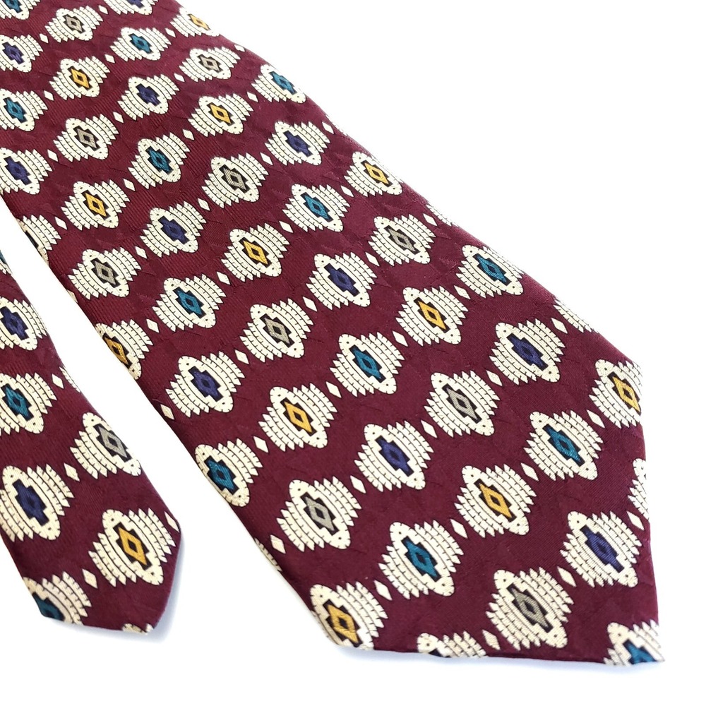 Robert Talbott Best Of Class Nordstrom Red Geometric Print Silk Tie 56.5x3.75